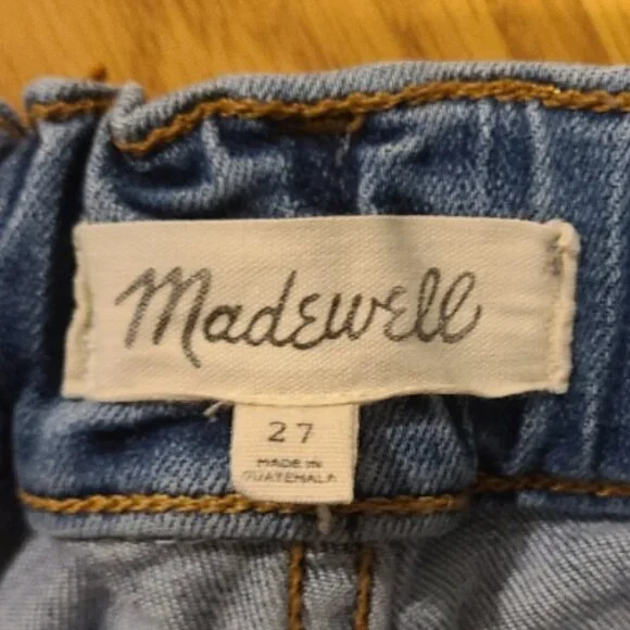 MADEWELL PULL-ON JEANS HIGH-RISE ELASTIC WAIST TAPERED LEG STRETCH DENIM sz 27 - Picture 7 of 8
